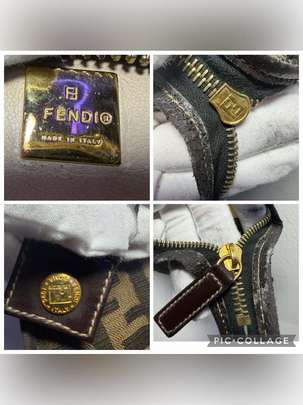 Fendi Brown Monogram Canvas Clutch with Dark Brown Trim (Fair) - Picture 15 of 16